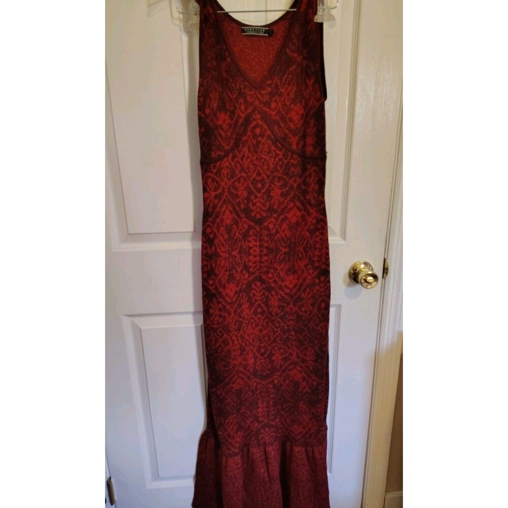 Peruvian Connection Women's M Collection Red   V-Neck Sleeveless Mermaid Dress - Picture 12 of 14